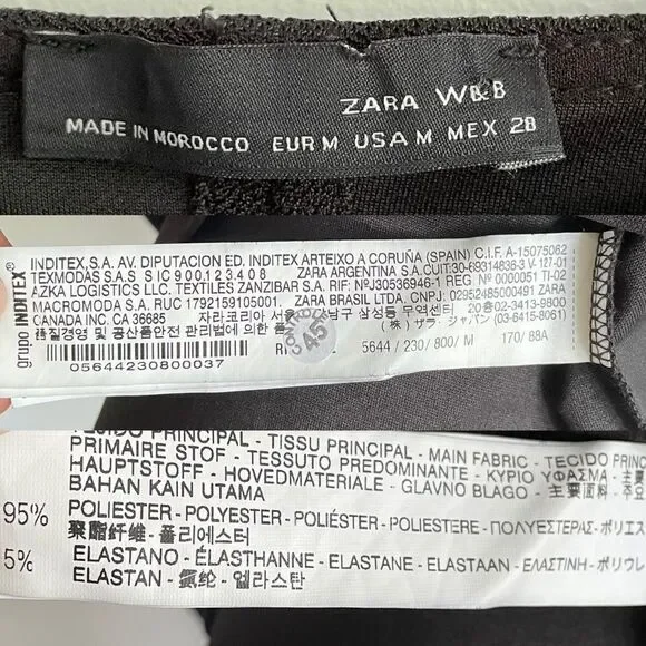 ZARA Y2K Crew Neck Open Back Batwing Dolman Sleeves Mini Dress Black M - Picture 7 of 7